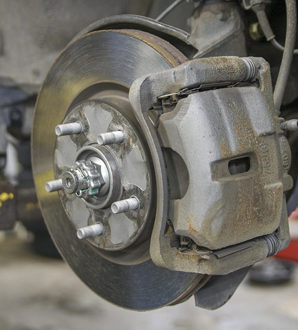 Brake rotor and caliper during service